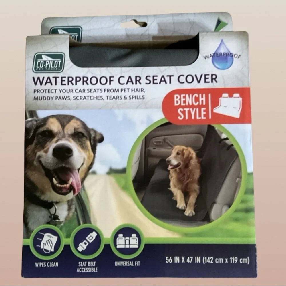 Co-Pilot Waterproof Pet Car Seat Cover Bench Style Gray 56” x 47” NWT